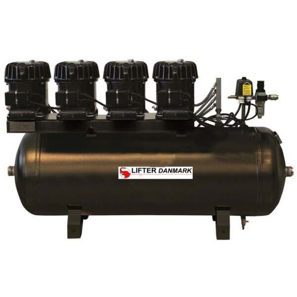 Lydsvag kompressor med liter tank